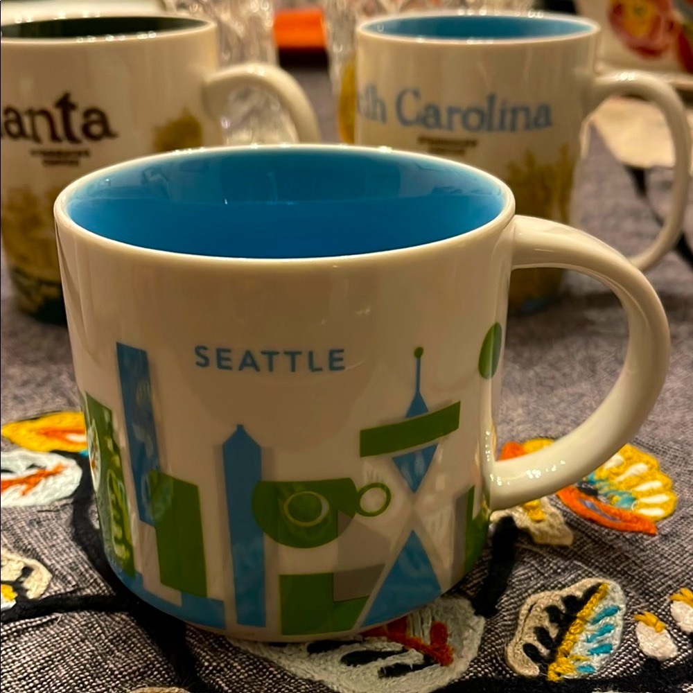 Starbucks you are here collection Seattle Mug with Blue Interior 2014